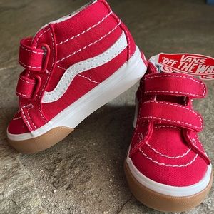 Red high top Vans